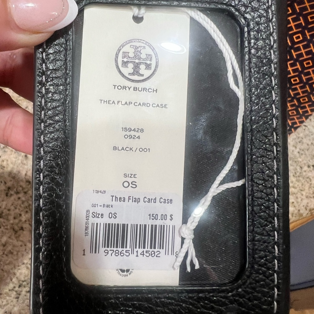Tory Burch Black Leather Wallet with Gold Accents - Picture 7 of 7